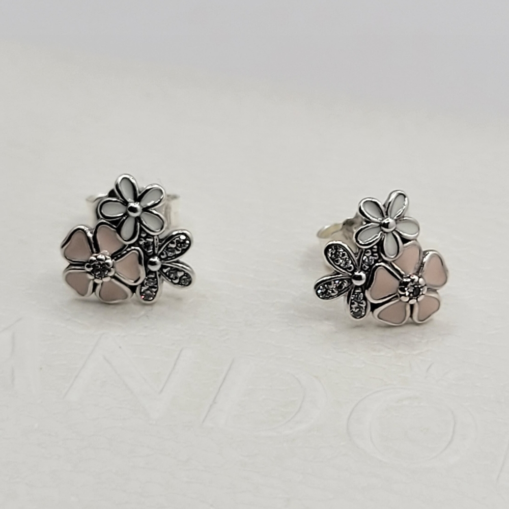 🌸Authentic Pandora ⭐️ RETIRED⭐️ POETIC BLOOM STUD EARRINGS